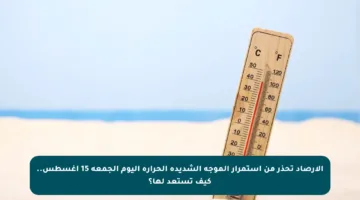 الأرصاد تحذر من استمرار الموجة الشديدة الحرارة اليوم الجمعة 15 أغسطس.. كيف تستعد لها؟